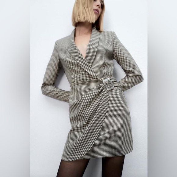 Zara Houndstooth Blazer Dress - Picture 2 of 9